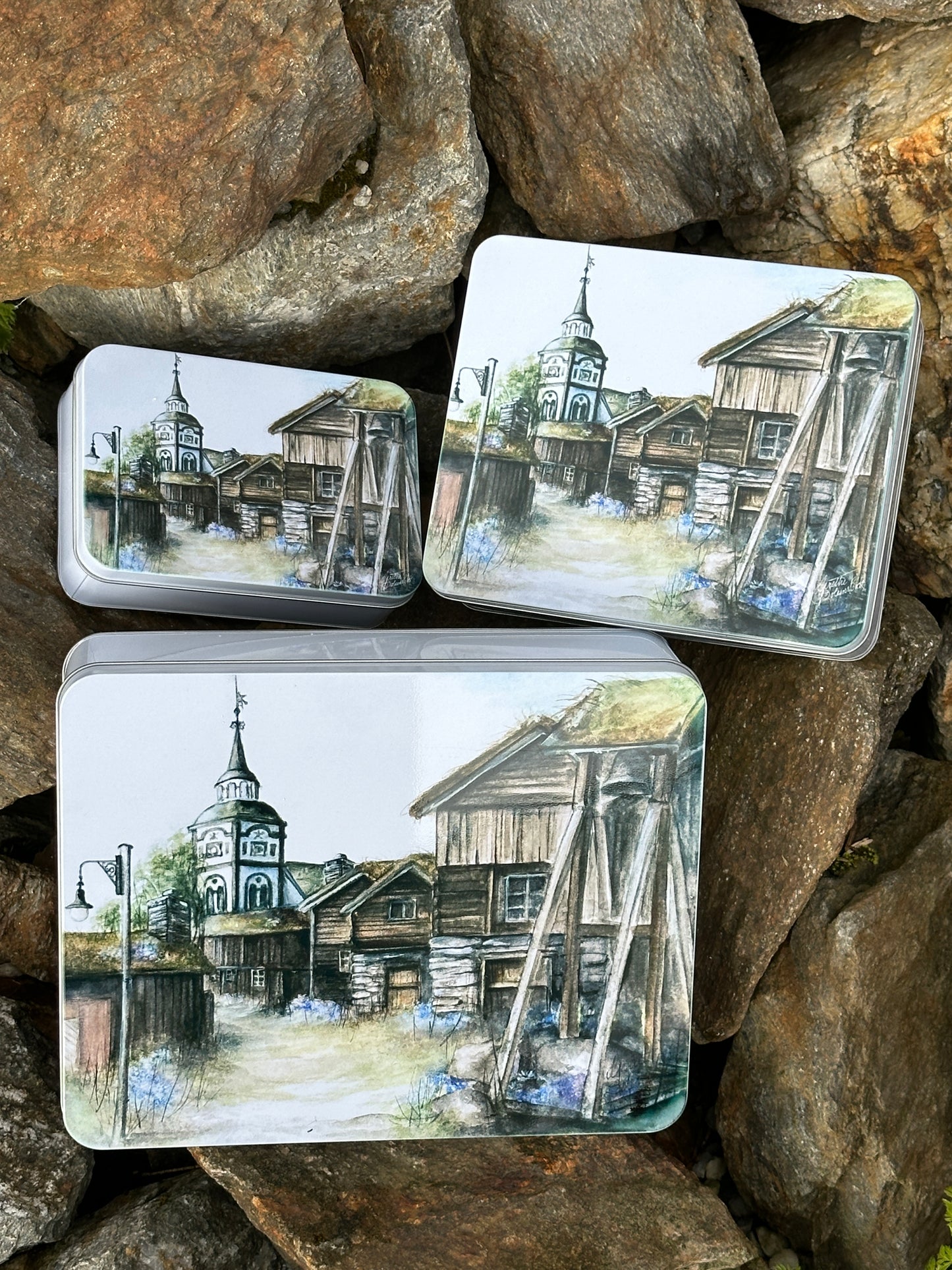 RØROS -Boks i metall, 3 ulike størrelser