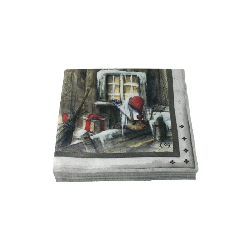 Serviett - Nisse titter inn