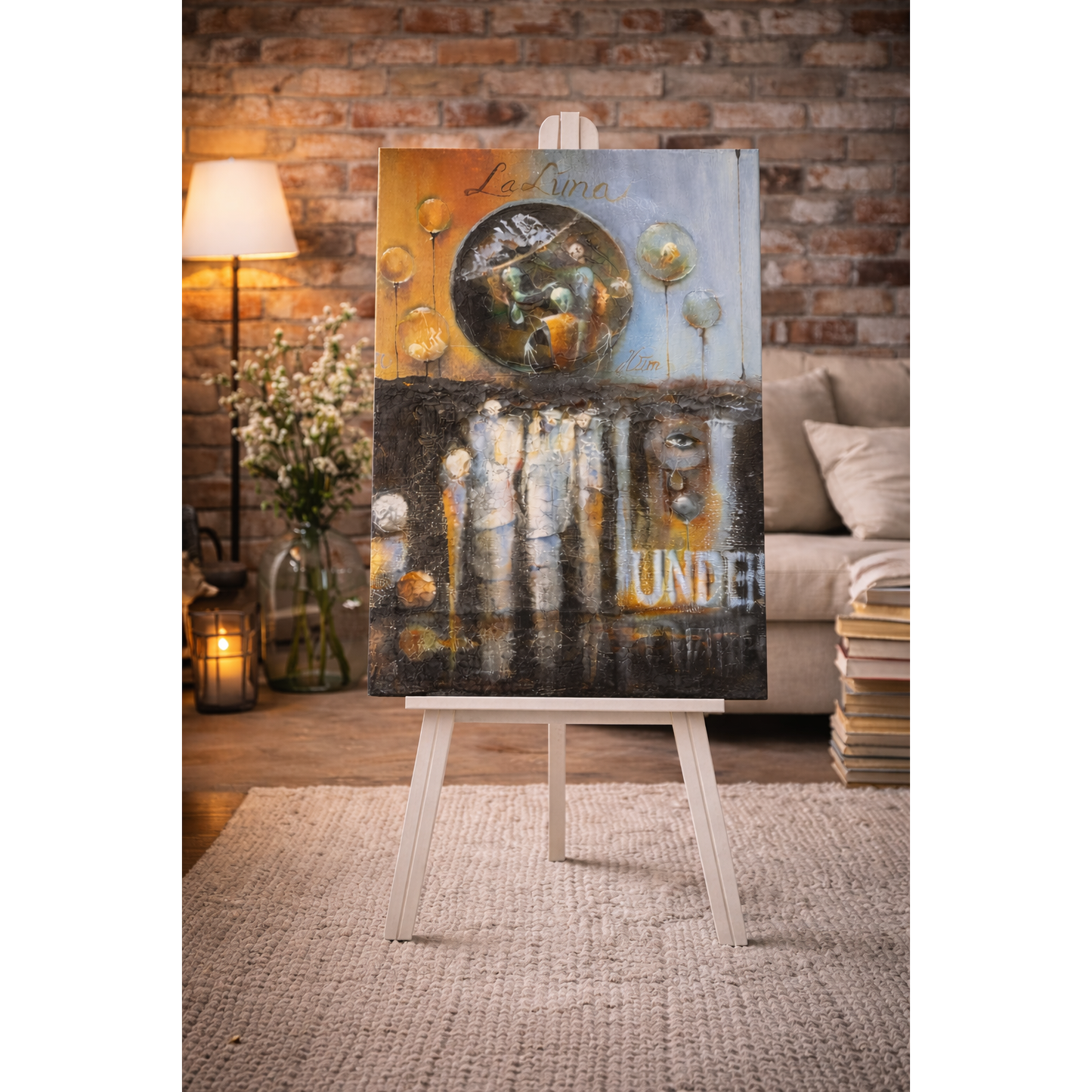 "La Luna"  -Trykk på lerret – 50 × 70 cm